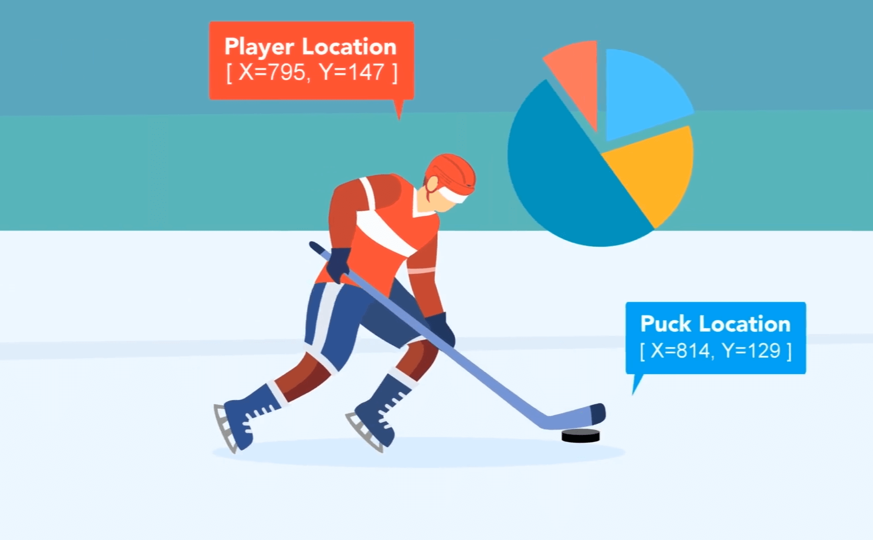 description of puck and player position